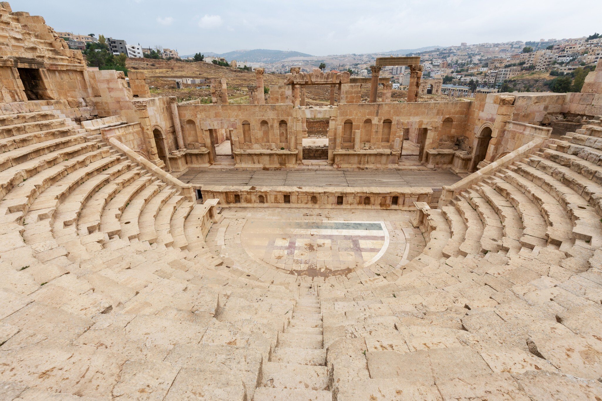Scene of North Theater in the Roman city of Jerash, Jordan; Shutterstock ID 1314750800;