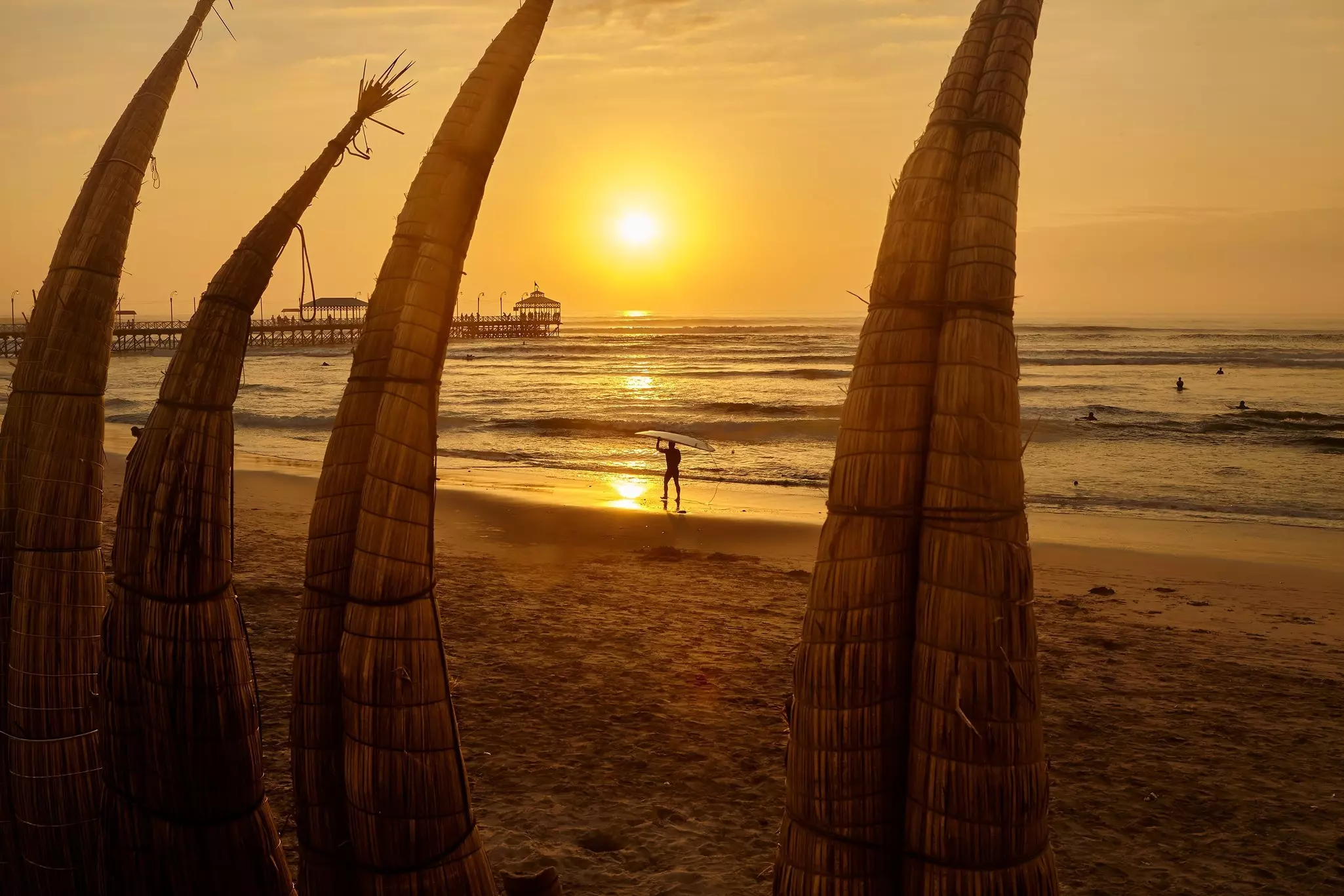 Reed boats in Huanchaco