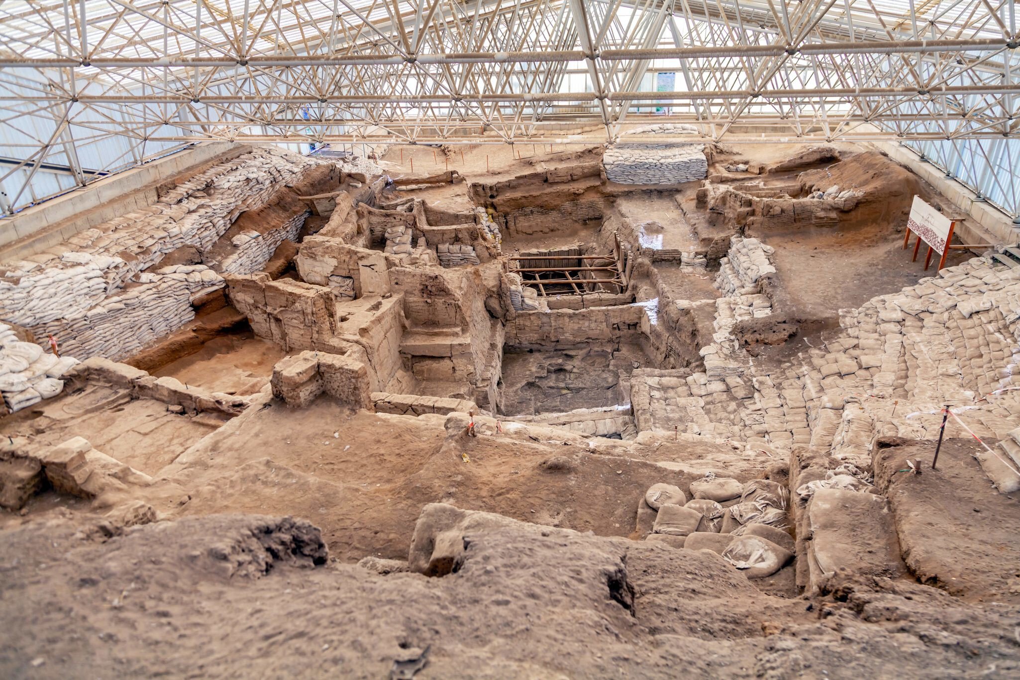Neolithic Site of Çatalhöyük. UNESCO World Heritage Site. Catalhoyuk is oldest town in world with large Neolithic & Chalcolithic best preserved city settlement in Cumra, Konya. Built in 7500 BC. ; Shutterstock ID 1611692500; your: Bridget Brown; g...