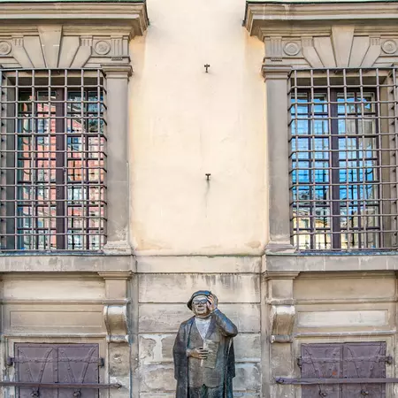 STOCKHOLM, SWEDEN - MAY 1, 2009: Sculpture of Swedish poet Evert Taube at square Järntorget in The Old Town of Stockholm. The historic medieval Old Town dating  is a major tourist attraction., License Type: media, Download Time: 2025-01-26T20:44:43.000Z, User: Ppeterson948, Editorial: true, purchase_order: 56530 - Guidebooks, job: Global Publishing WIP, client: Global Publishing WIP, other: Pia Peterson Haggarty