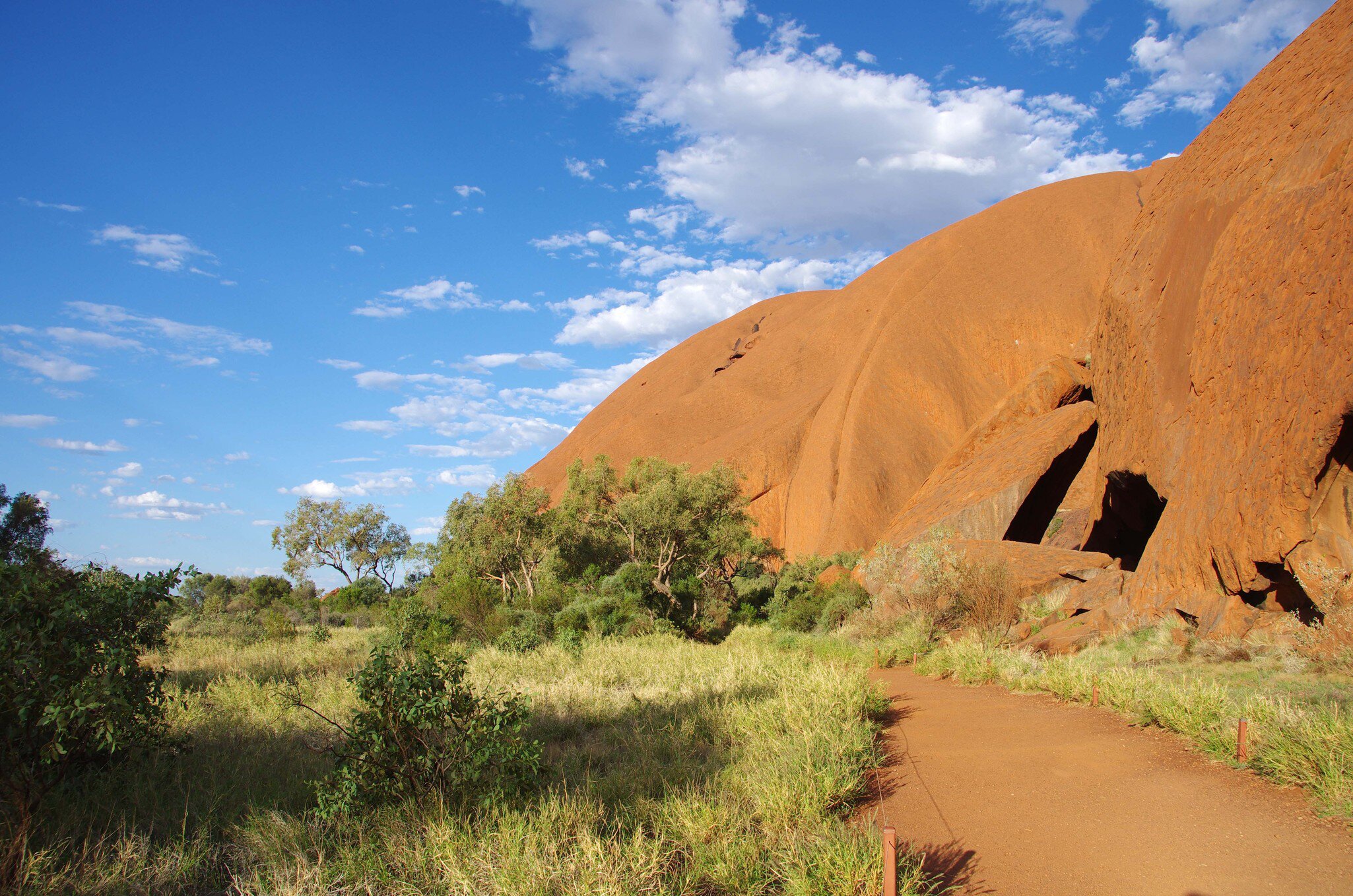 View from the Mala walk, beautiful footpath around the famous Mount Uluru in the Red Centre, Northern Territory, Australia.