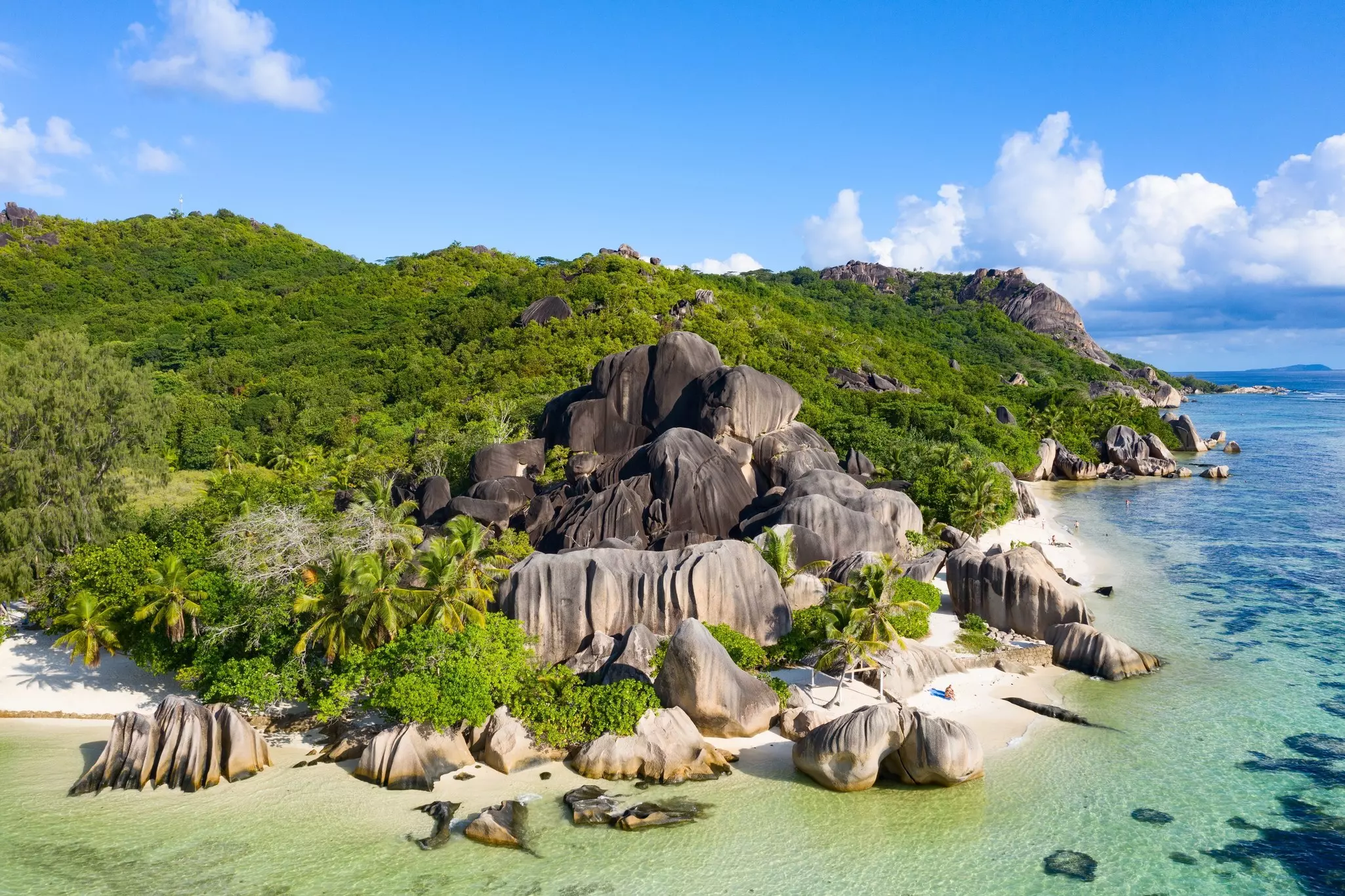 Famous Anse Source d'Argent beach on La Digue Island, Seychelles.