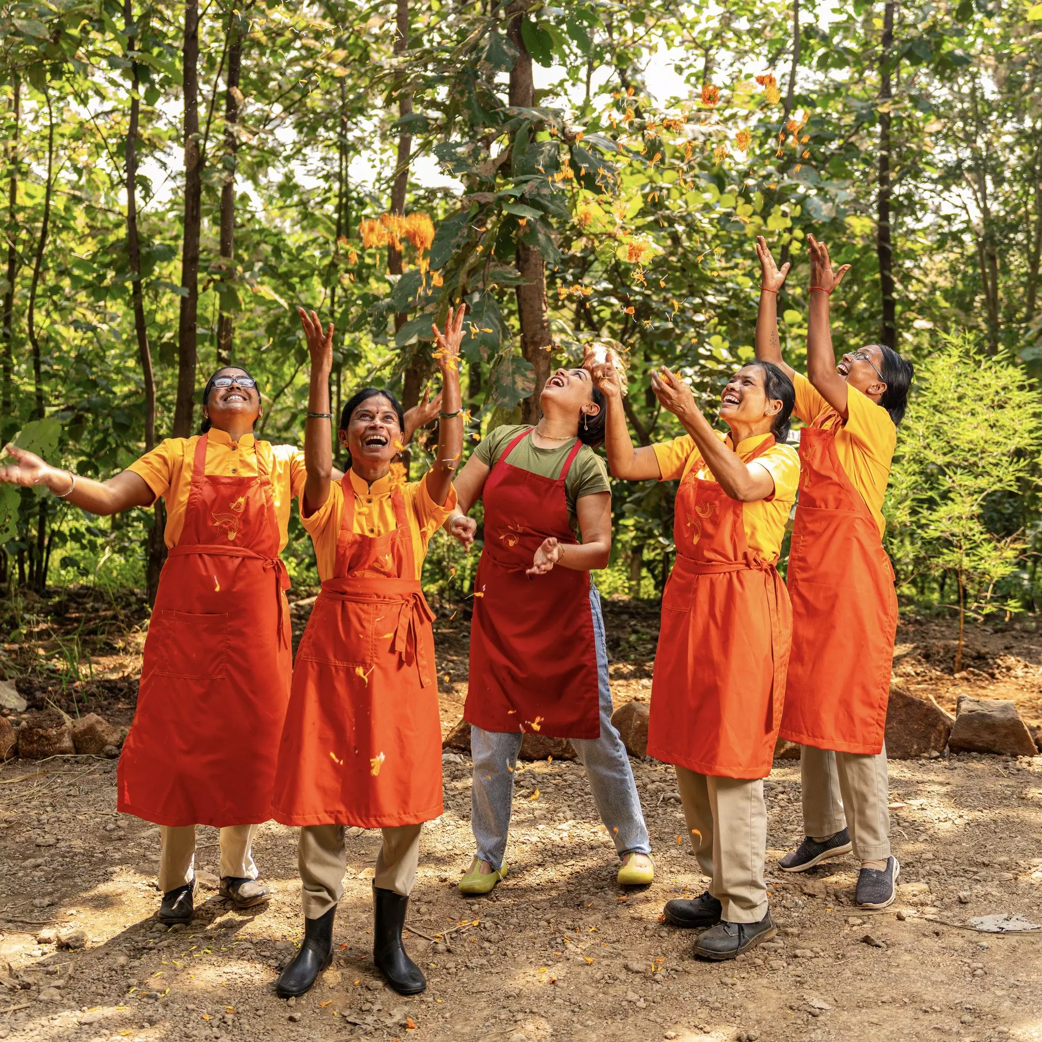 Chef Amninder Sandhu and her all-female staff at Palaash restaurant at Tipai Resort, Maharashtra