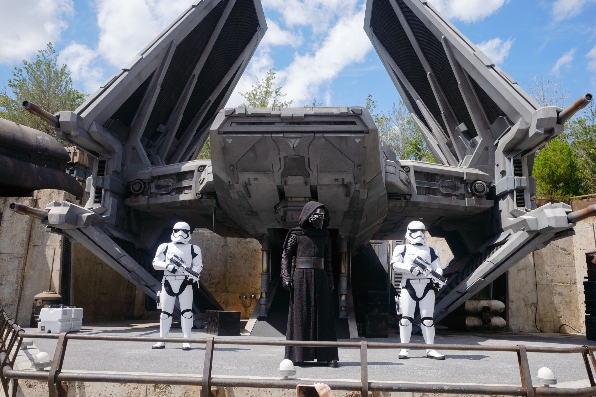 View of Star Wars statues at Star Wars: Galaxy’s Edge in Orlando, Florida.