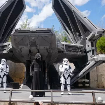 View of Star Wars statues at Star Wars: Galaxy’s Edge in Orlando, Florida.