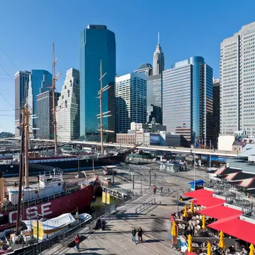 NEW YORK CITY, USA - NOVEMBER 18: People walk in Landmark seaport located next to Wall Street and financial center on a sunny day at November 18, 2011, NYC. , License Type: media, Download Time: 2025-11-26T20:58:49.000Z, User: LP_YKhanna, Editorial: true, purchase_order: 65050 - Digital Destinations and Articles, job: LP, client: App Content, other: Yuvraj Khanna