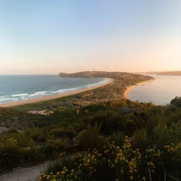 Sunset view of Palm Beach, a popular tourist destination near Sydney, Australia.