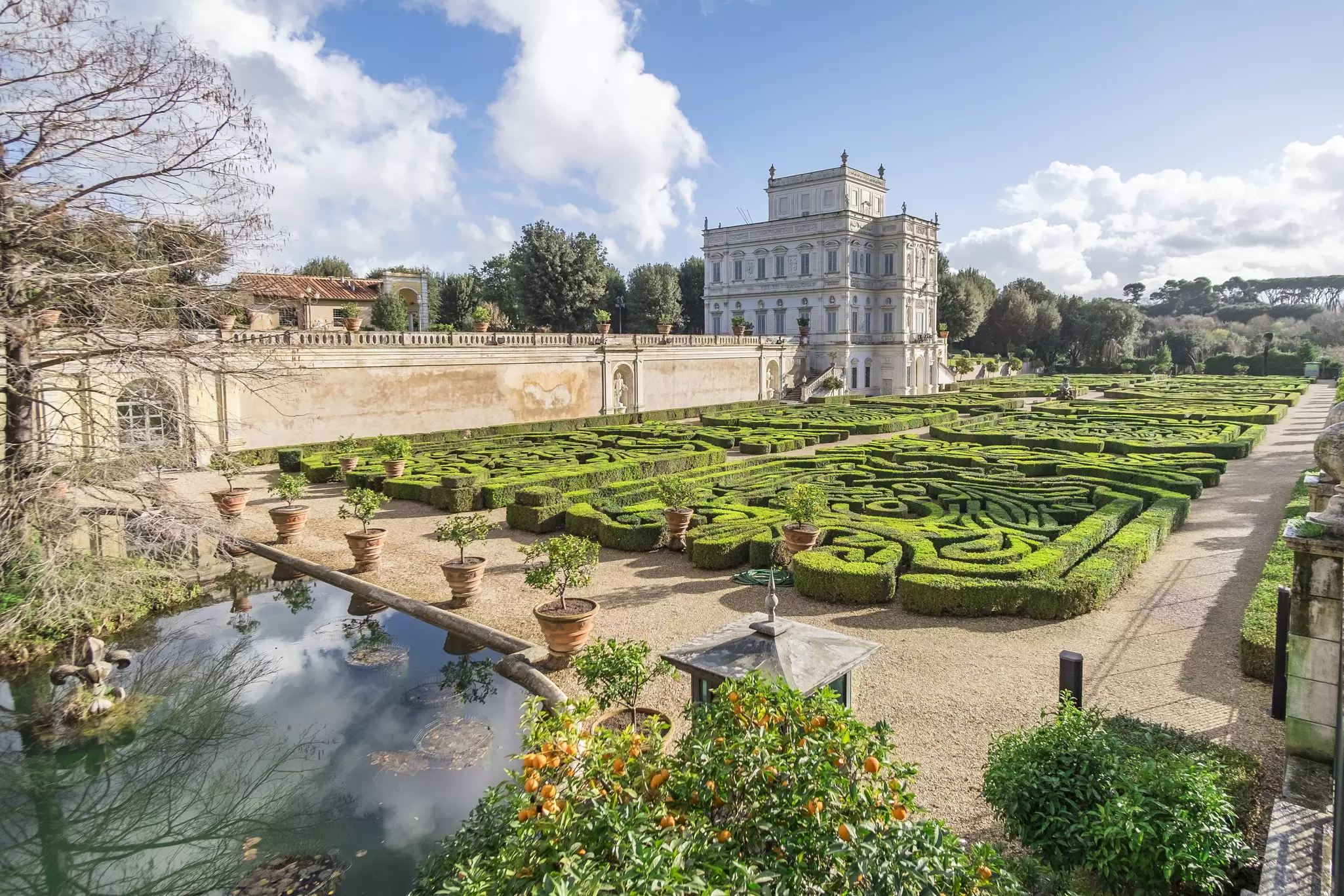 The gardens at Villa Doria Pamphilj in Rome, Italy.