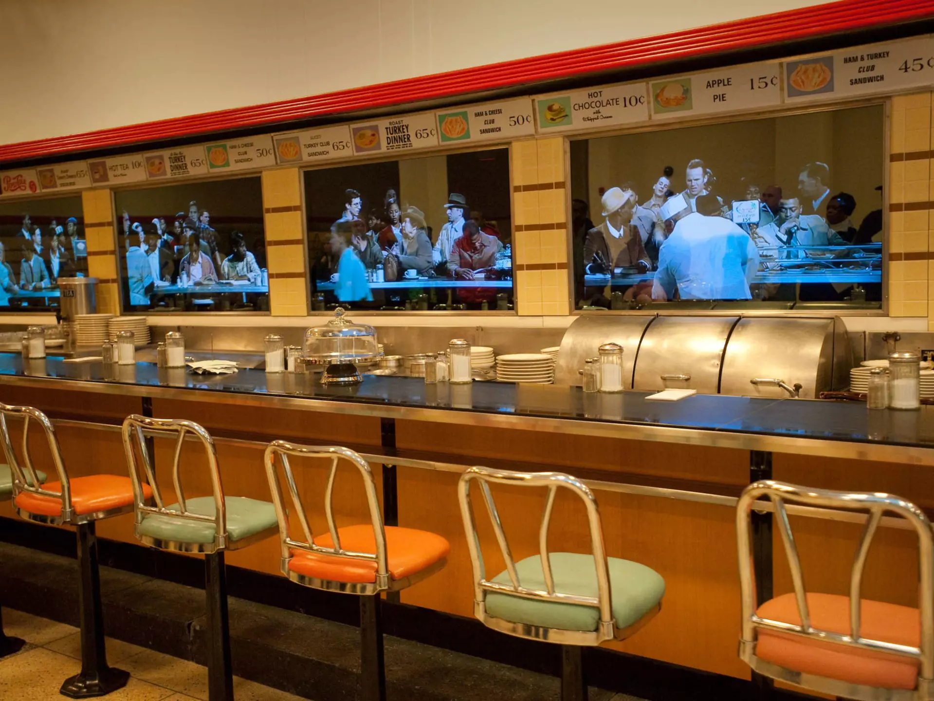 The lunch counter at Greensboro's Woolworths, site of the 1960 sit-in that launched a movement, now the International Civil Rights Center and Museum