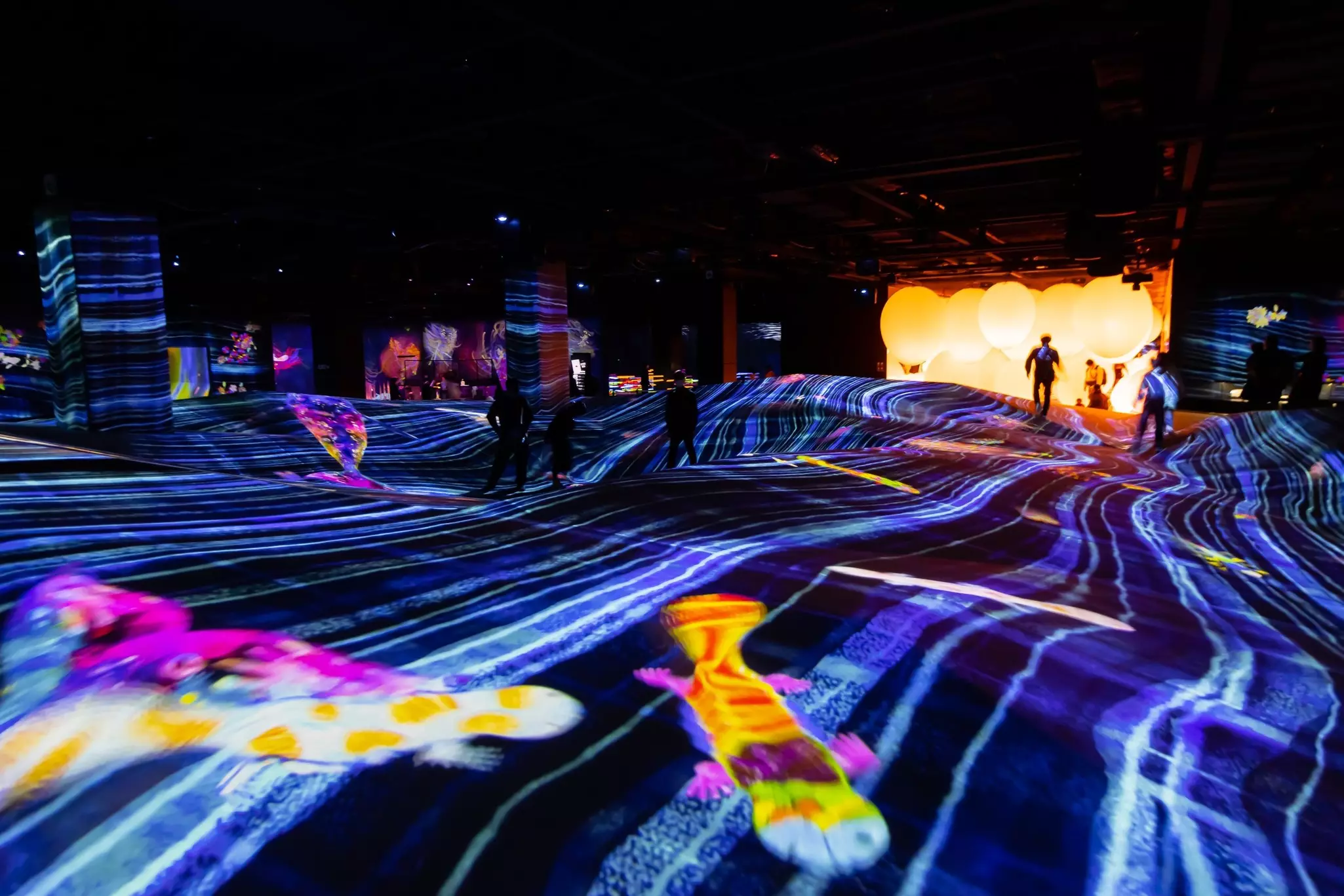 Tokyo, Japan - April, 2022: Digital Arts being exhibited at TeamLab Borderless, augmented reality and virtual reality themed museum where visitor can be a part of arts. Abstract and Colorful concept., License Type: media, Download Time: 2024-08-23T16:48:26.000Z, User: joe_lp, Editorial: true, purchase_order: 56530, job: Global Publishing-Wip, client: Your Ultimate Travel Adventure List, other: Joe Fullman