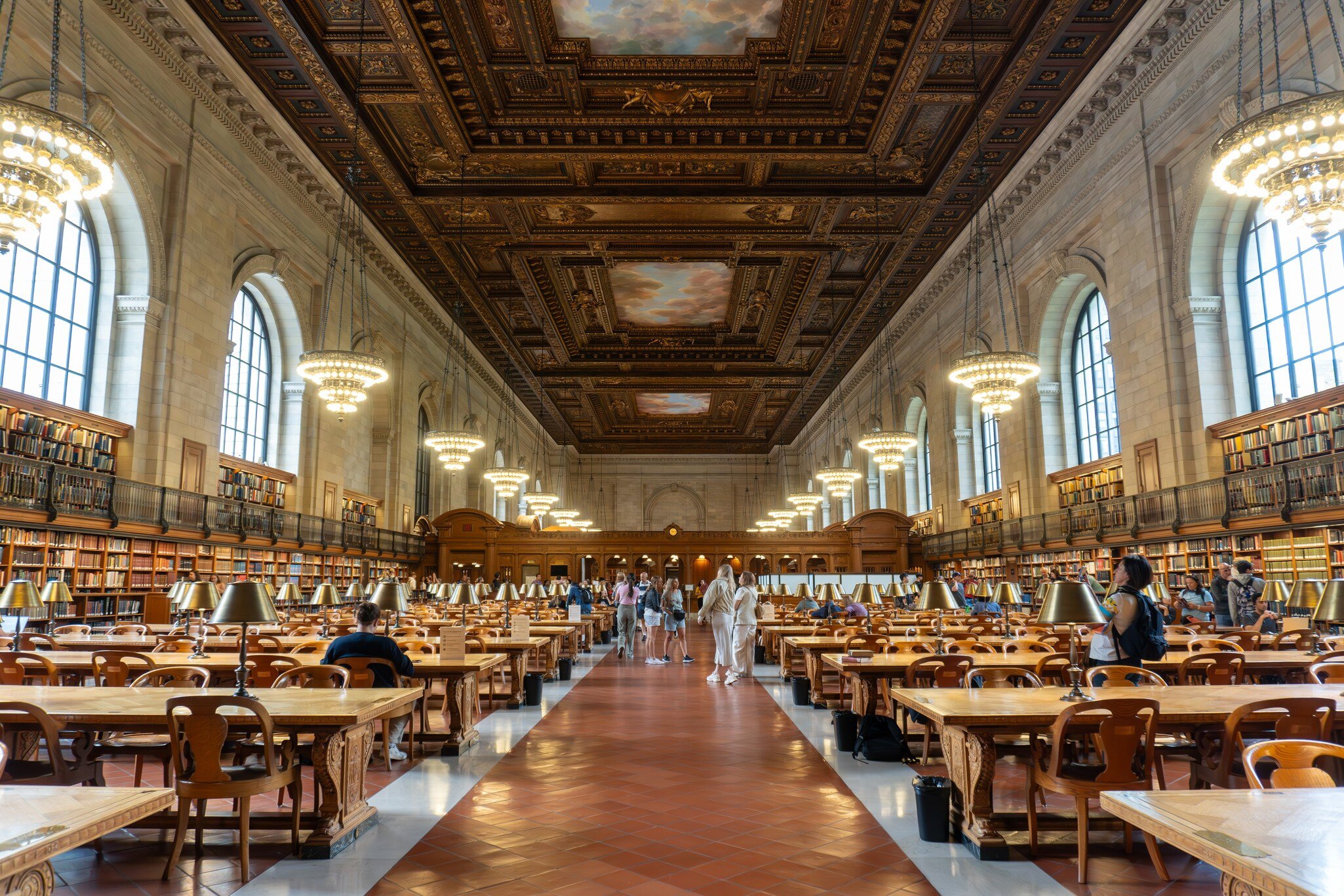 New York City, USA -Nov 18, 2024: New York Public Library. Stephen A. Schwarzman Building (Main Branch, 42nd Street Library) in Midtown Manhattan. Historic and famous Rose Main Reading Room., License Type: media, Download Time: 2025-02-06T21:34:08.000Z, User: Ppeterson948, Editorial: true, purchase_order: 56530 - Guidebooks, job: Global Publishing WIP , client: Global Publishing WIP , other: Pia Peterson Haggarty