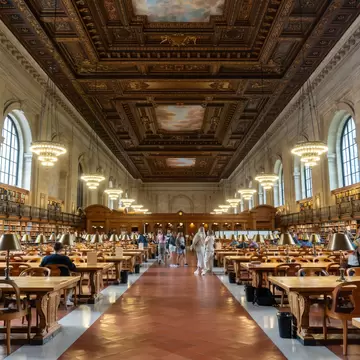 New York City, USA -Nov 18, 2024: New York Public Library. Stephen A. Schwarzman Building (Main Branch, 42nd Street Library) in Midtown Manhattan. Historic and famous Rose Main Reading Room., License Type: media, Download Time: 2025-02-06T21:34:08.000Z, User: Ppeterson948, Editorial: true, purchase_order: 56530 - Guidebooks, job: Global Publishing WIP , client: Global Publishing WIP , other: Pia Peterson Haggarty