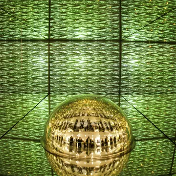 A mirror ball light display at the Camera Obscurs & World of Illusions, Edinburgh.