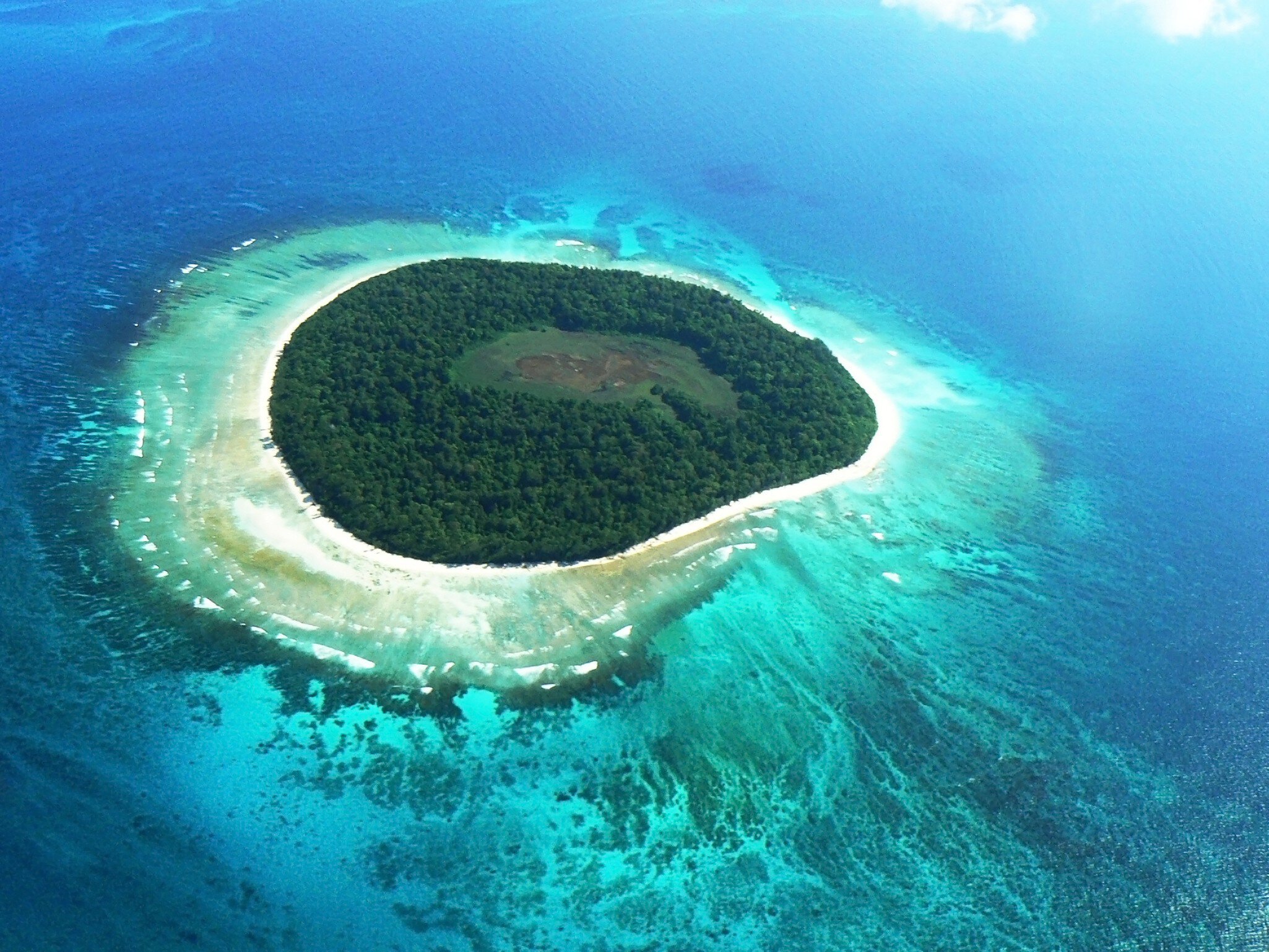 Aerial view of a beautiful island