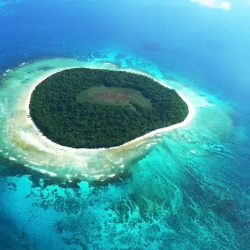 Aerial view of a beautiful island