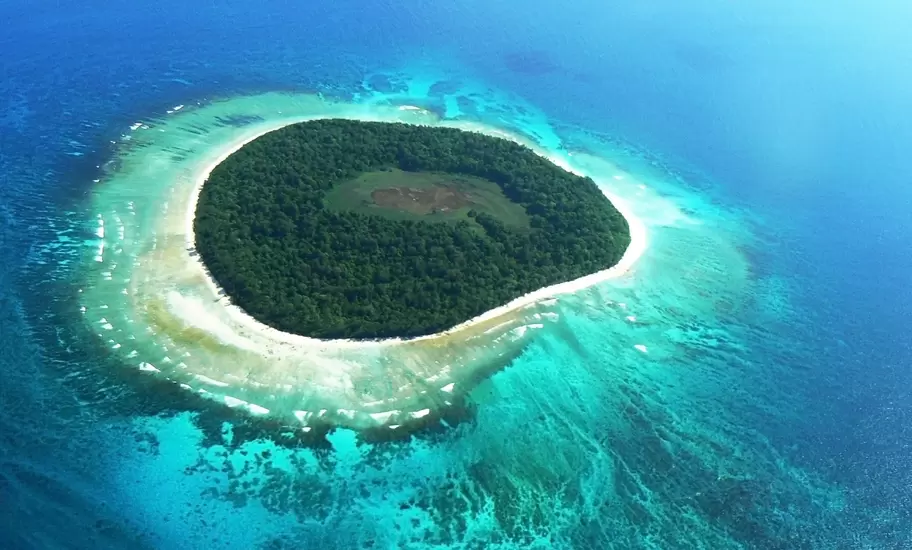 Aerial view of a beautiful island