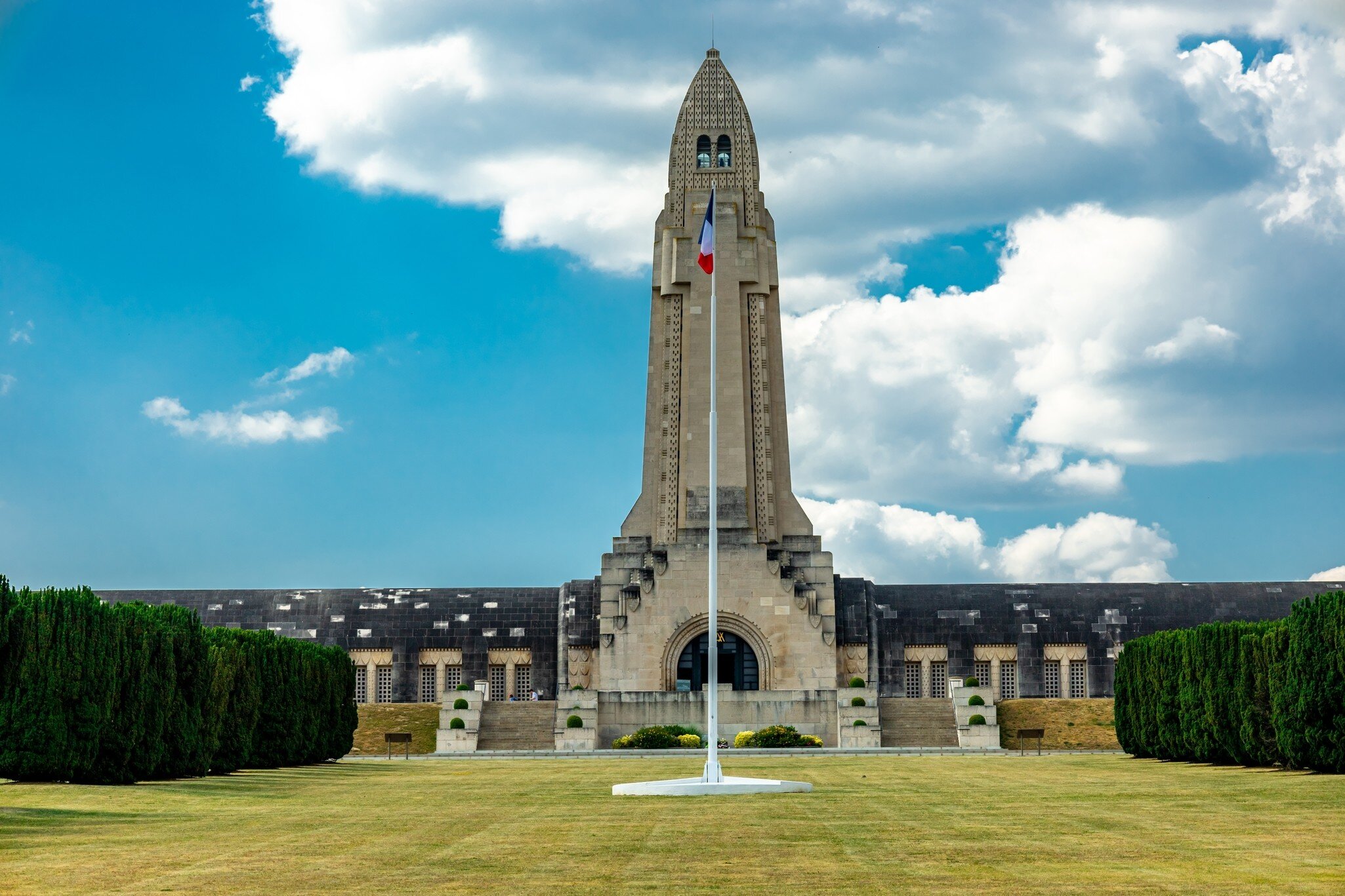 Historical discovery tour of the Douaumont Ossuary at the gates of the city of Verdun - Grand Est - France; Shutterstock ID 2344395823;