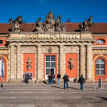 Exterior of the newly restored film museum in Potsdam, Germany.