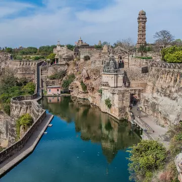 Gaumukh reservoir at Chittorgarh Fort in Chittorgarh, Rajasthan state, India
