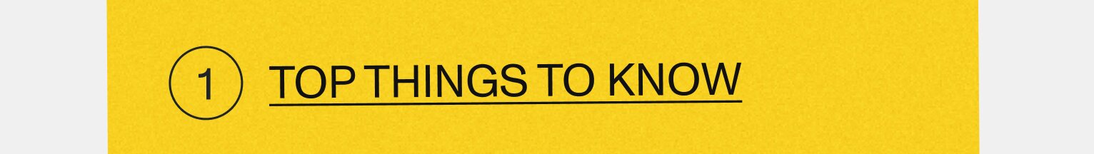 Top things to know