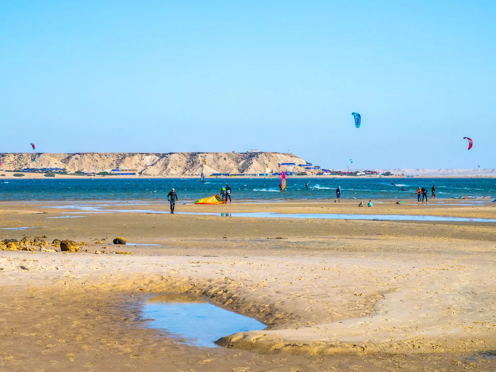 Kitesurfers in Dhakla, Morocco. Cesare Palma/Shutterstock