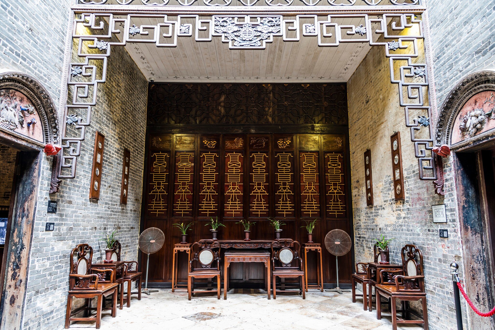 Macau- September 18, 2019: Interior designs of Lou Kau Mansion built with Portuguese decoration and Chinese architecture style. China. This is part of the UNESCO World Heritage., License Type: media, Download Time: 2026-08-26T17:39:19.000Z, User: LP_NZhan, Editorial: true, purchase_order: 65050 - Digital Destinations and Articles, job: App Content, client: Lonely Planet App, other: Nadine Zhan
