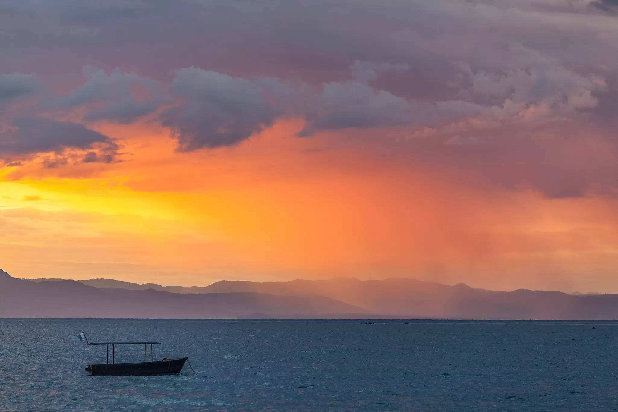Stormy rainy-season skies over Lake Malawi
