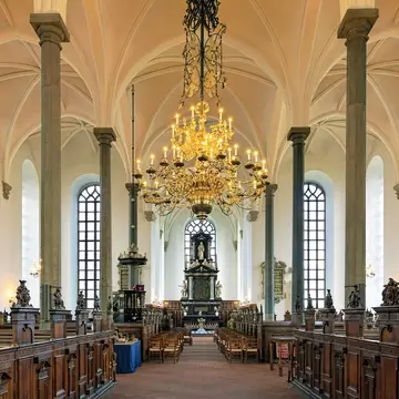 KRISTIANSTAD, SWEDEN - DECEMBER 11, 2015: Interior of the Church of Holy Trinity. The church was built in 1617-1628 by design of the Flemish-Danish architect Lorenz van Steenwinckel.; Shutterstock ID 358413692;