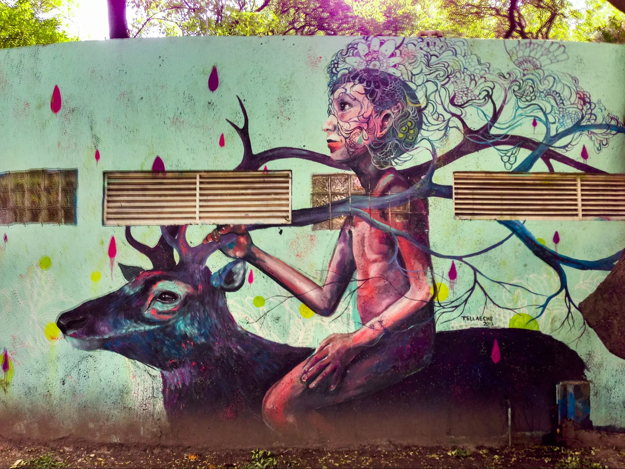 Street art mural in Parque Mexico