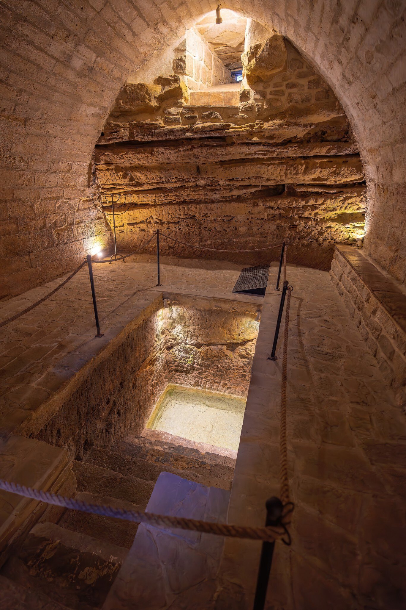 View of a ritual bath at the Sinagoga del Agua in Úbeda, Spain.