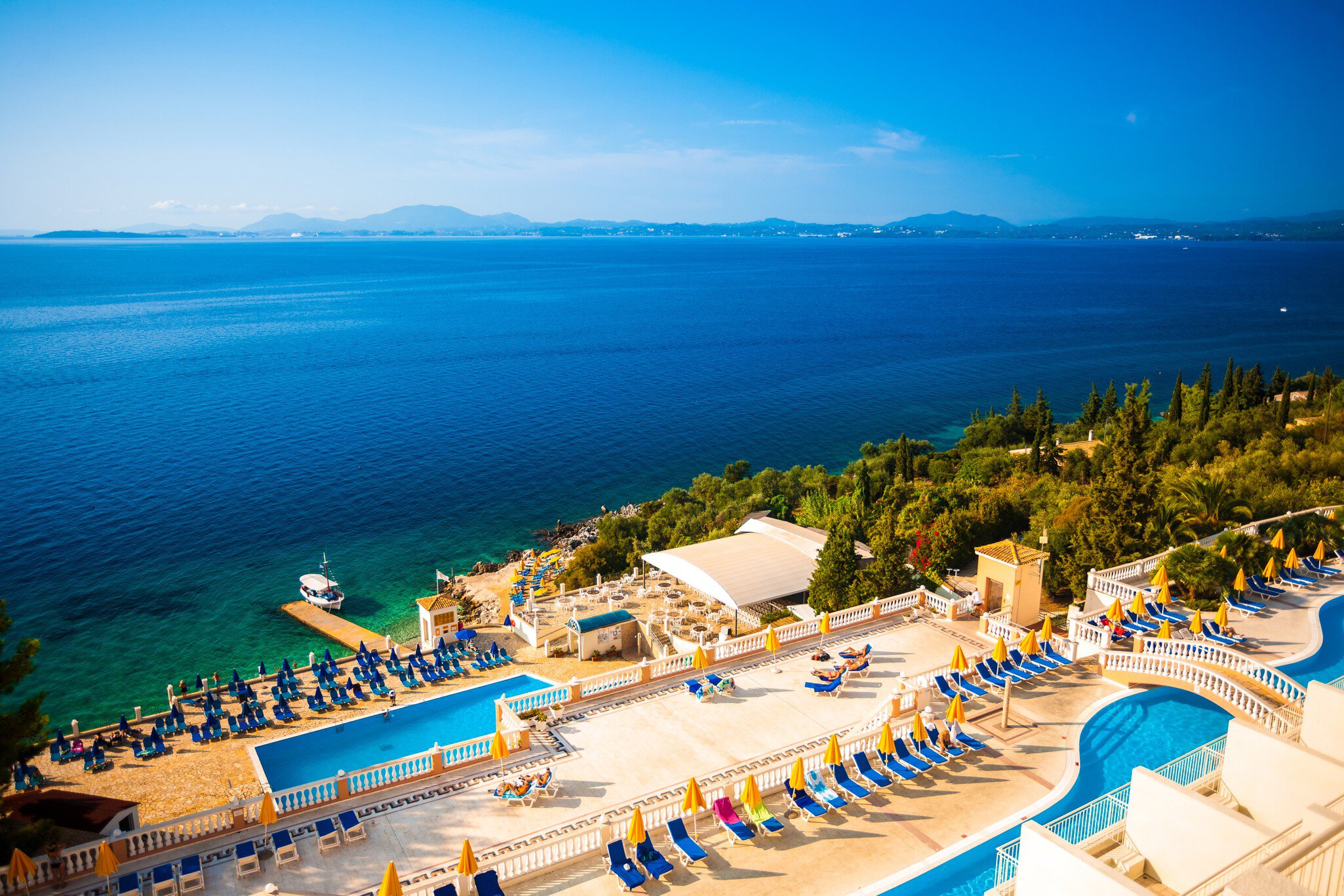 High angle view of luxury hotel and sea, Greece
beach, corfu, greece, holiday, hotel, island, sea, travel