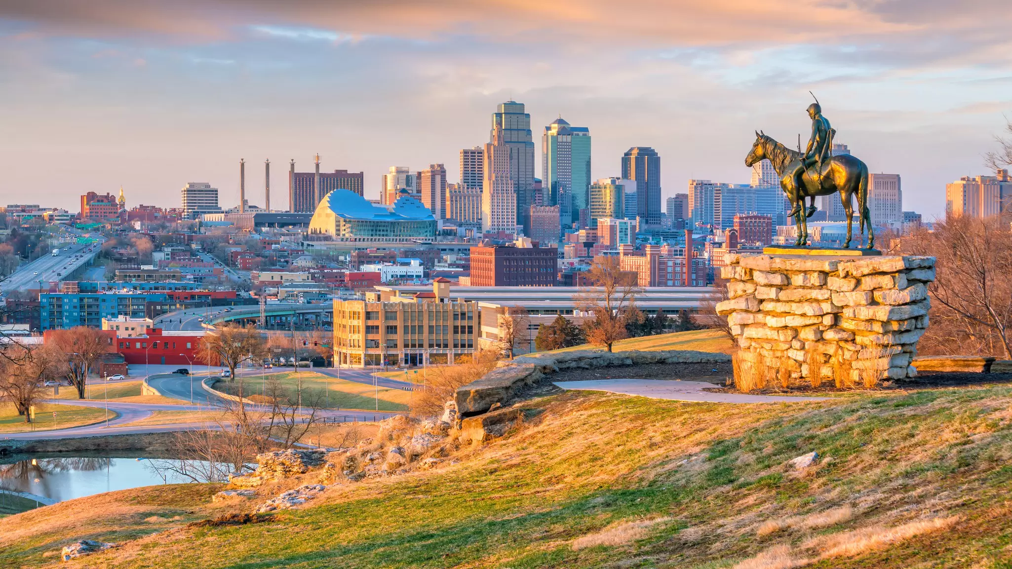 Overlooking downtown Kansas City.