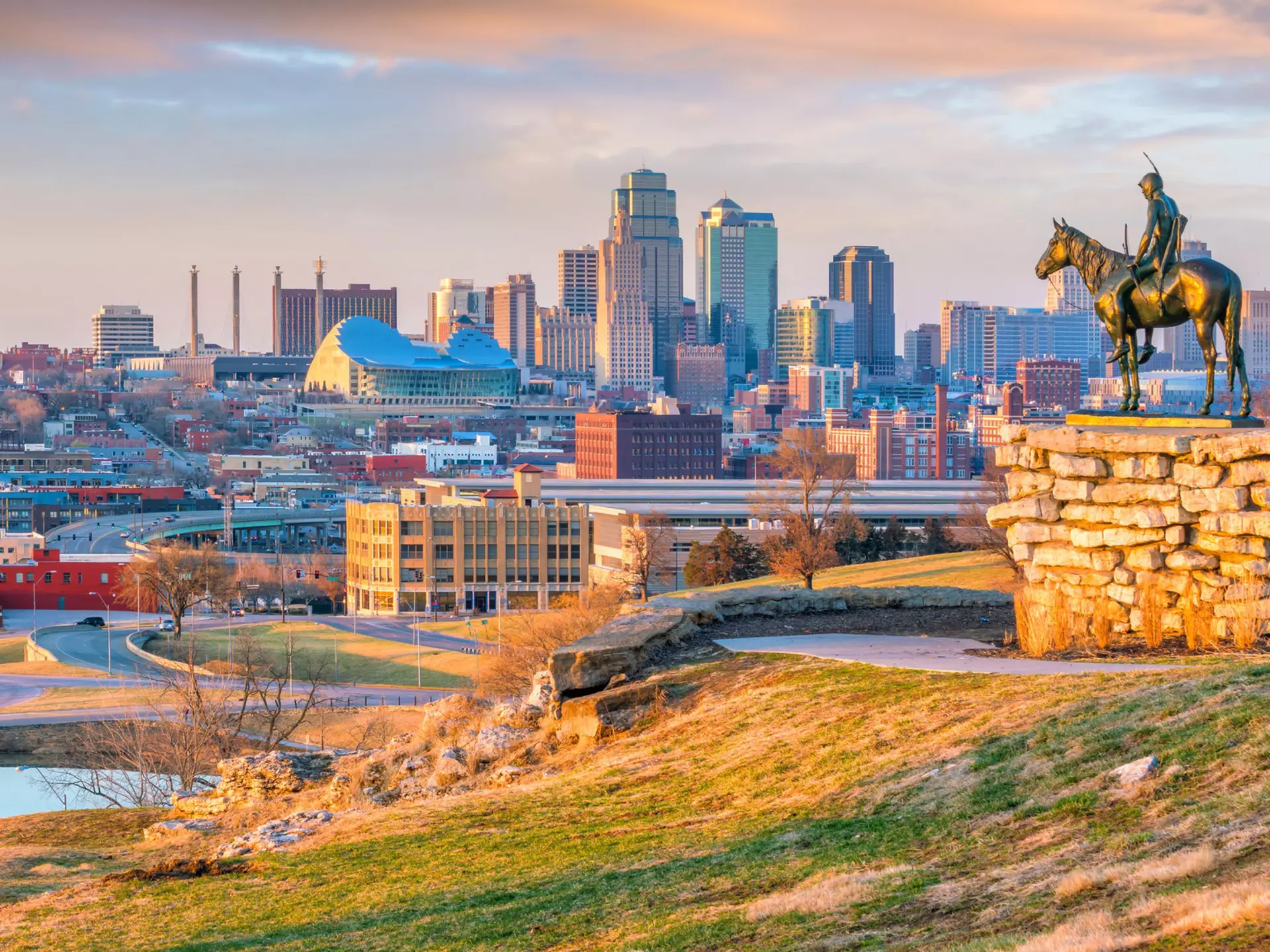Overlooking downtown Kansas City.