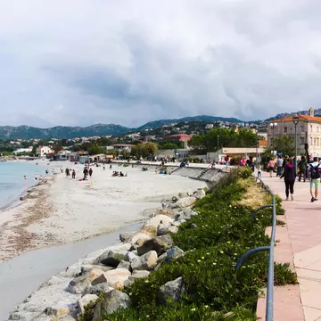 Promenade de la Marinella, L'Ile-Rousse, Corsica, France.