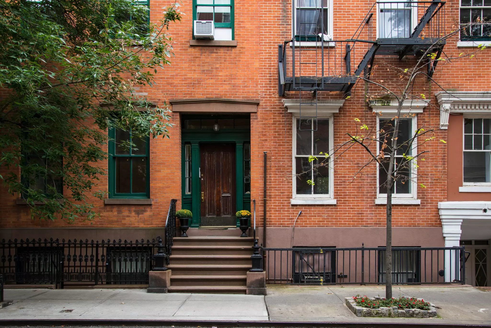 Red brick apartment building in Greenwich Village