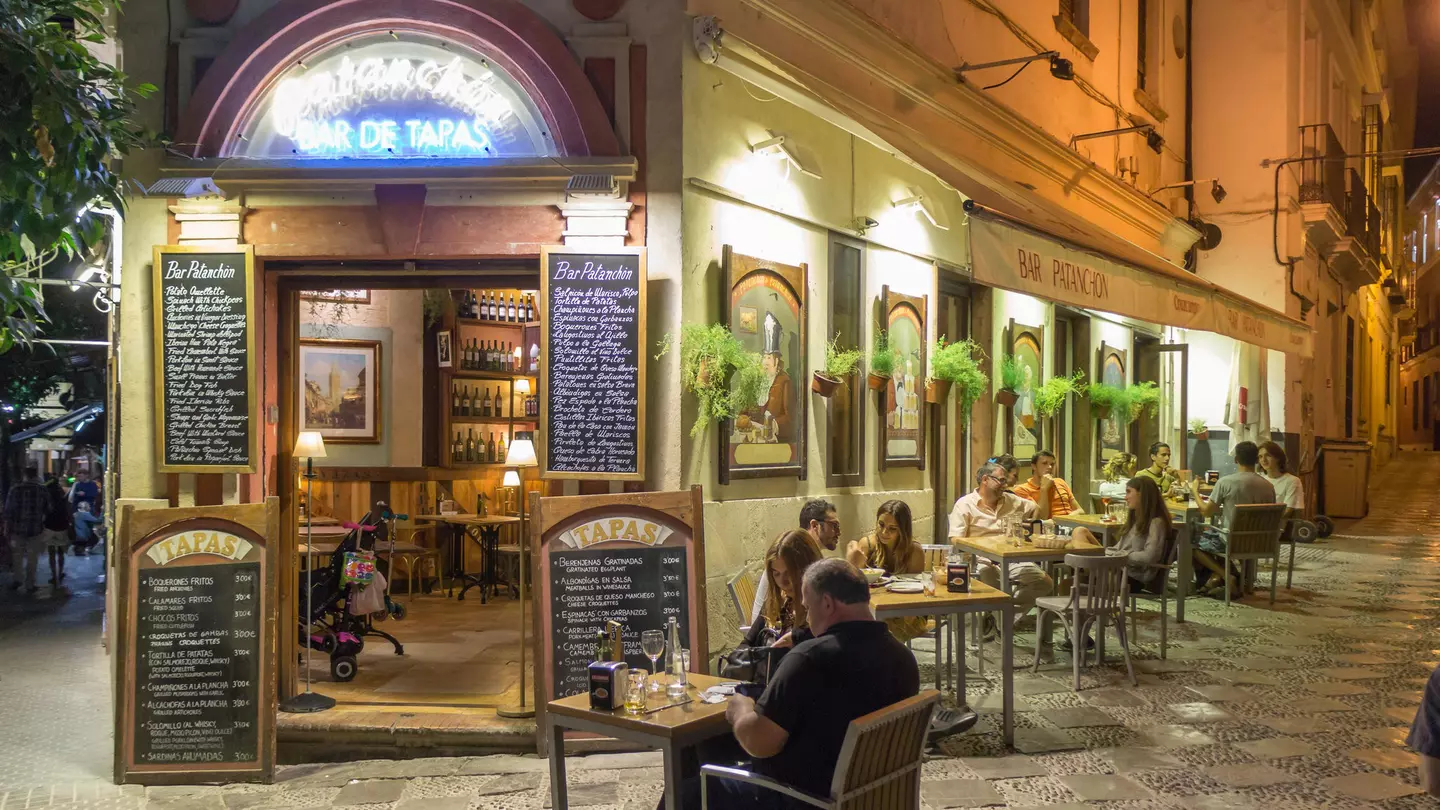 Spain in summer is all about outdoor eating and drinking especially in places like old Seville.