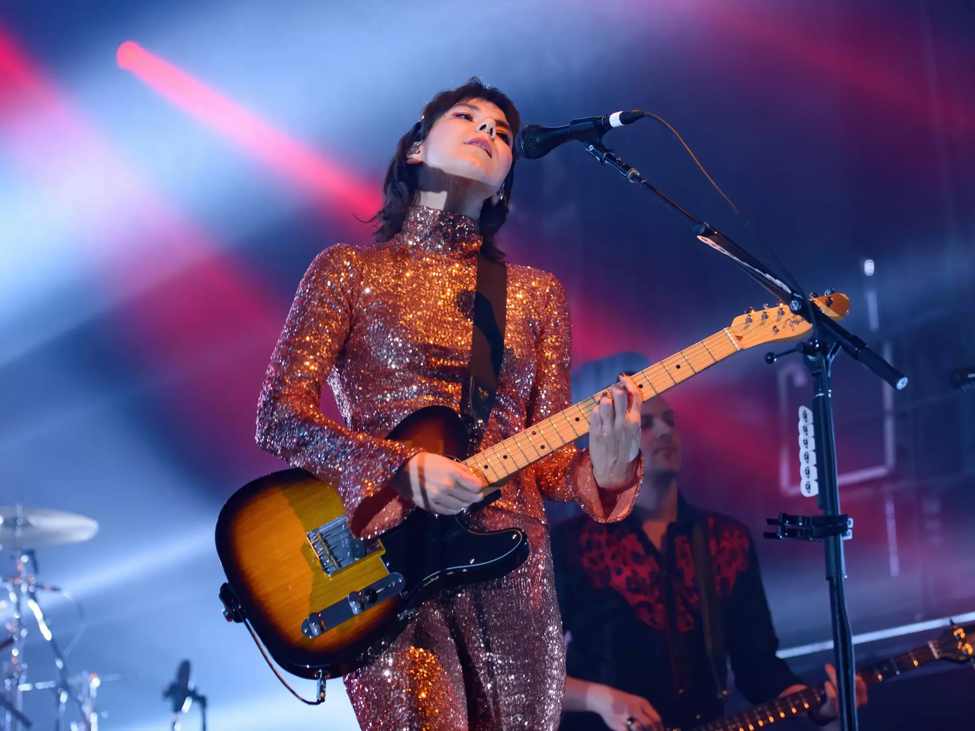Icelandic band Of Monsters and Men Nanna Bryndís Hilmarsdóttir perform on the John Peel Stage Glastonbury Festival, Pilton,