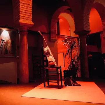 View of the stage inside the Museo del Baile Flamenco in Seville, Spain.