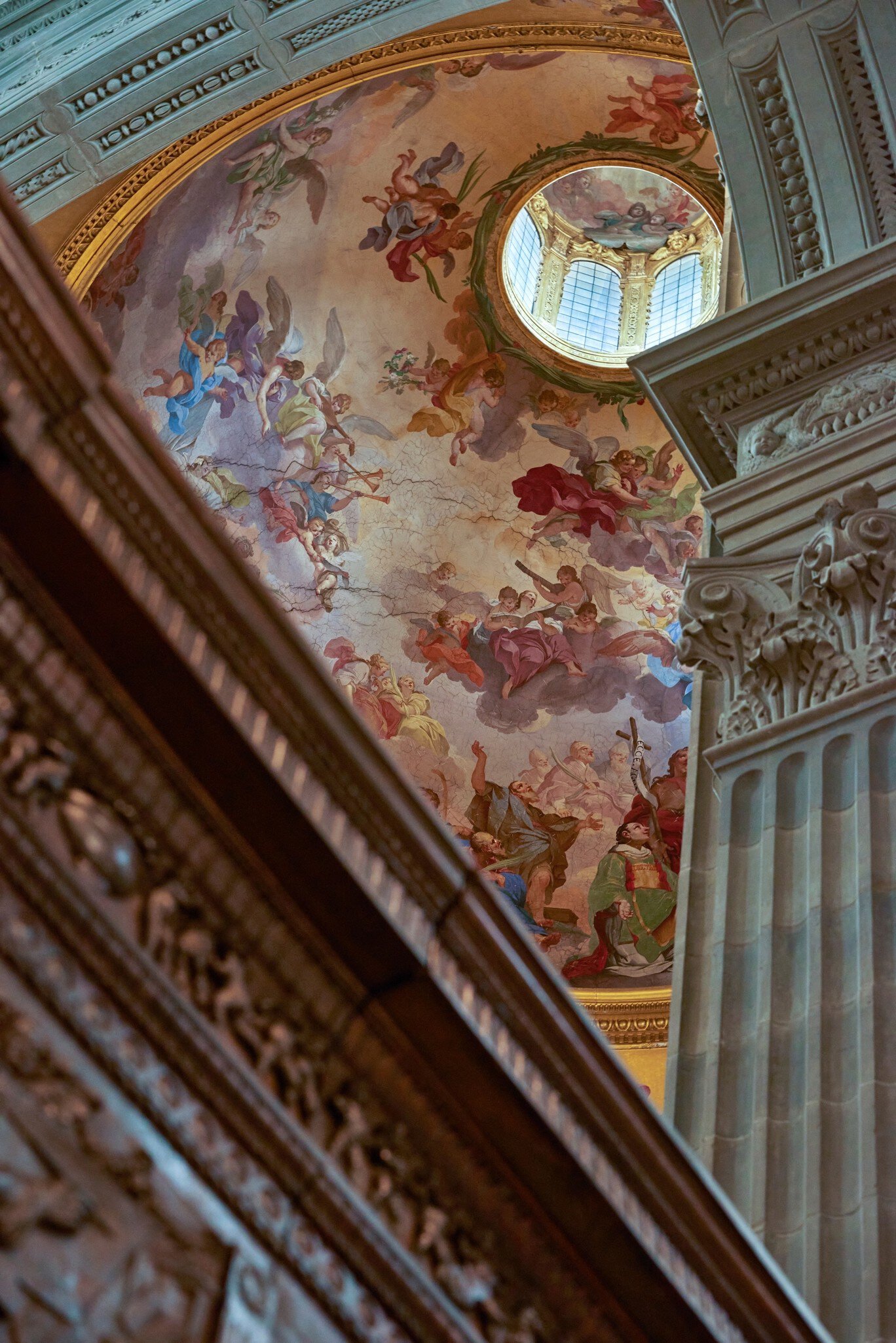 Frescoes on the cupola of the San Lorenzo Basilica in Florence, Italy.