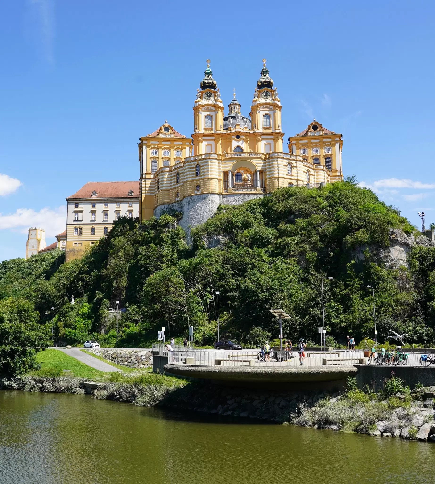 Melk, Austria - July 24, 2025: Melk Abbey is a Benedictine abbey above the town of Melk, Lower Austria, overlooking the Danube river, adjoining the Wachau valley. , License Type: media, Download Time: 2025-12-01T16:26:37.000Z, User: dermothegarty77, Editorial: true, purchase_order: 56530 - Guidebooks, job: Global Publishing WIP, client: Western Europe 16, other: Dermot Hegarty