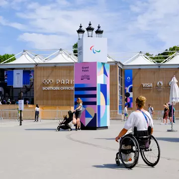 Paris is trying to improve its accessibility for the Olympics and Paralympics at venues like the Grand Palais. Vincent Koebel/NurPhoto via Getty Images