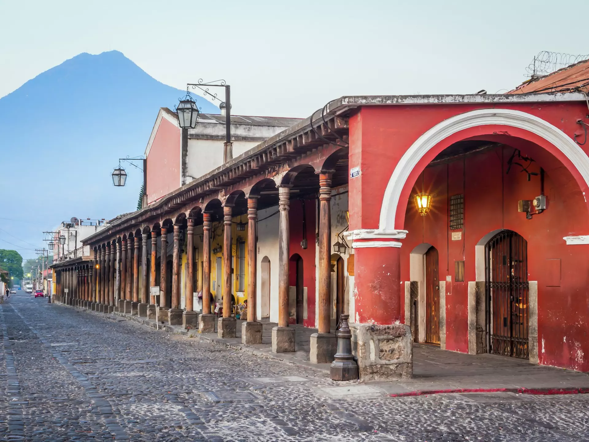 Antigua, Guatemala, with Volcán Agua in the distance. davesimon/Shutterstock