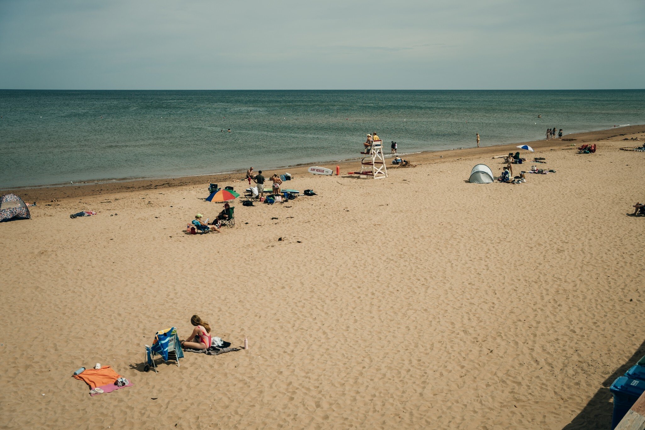 View of sand dunes and the beach at Stanhope in Prince Edward Island National Park. 