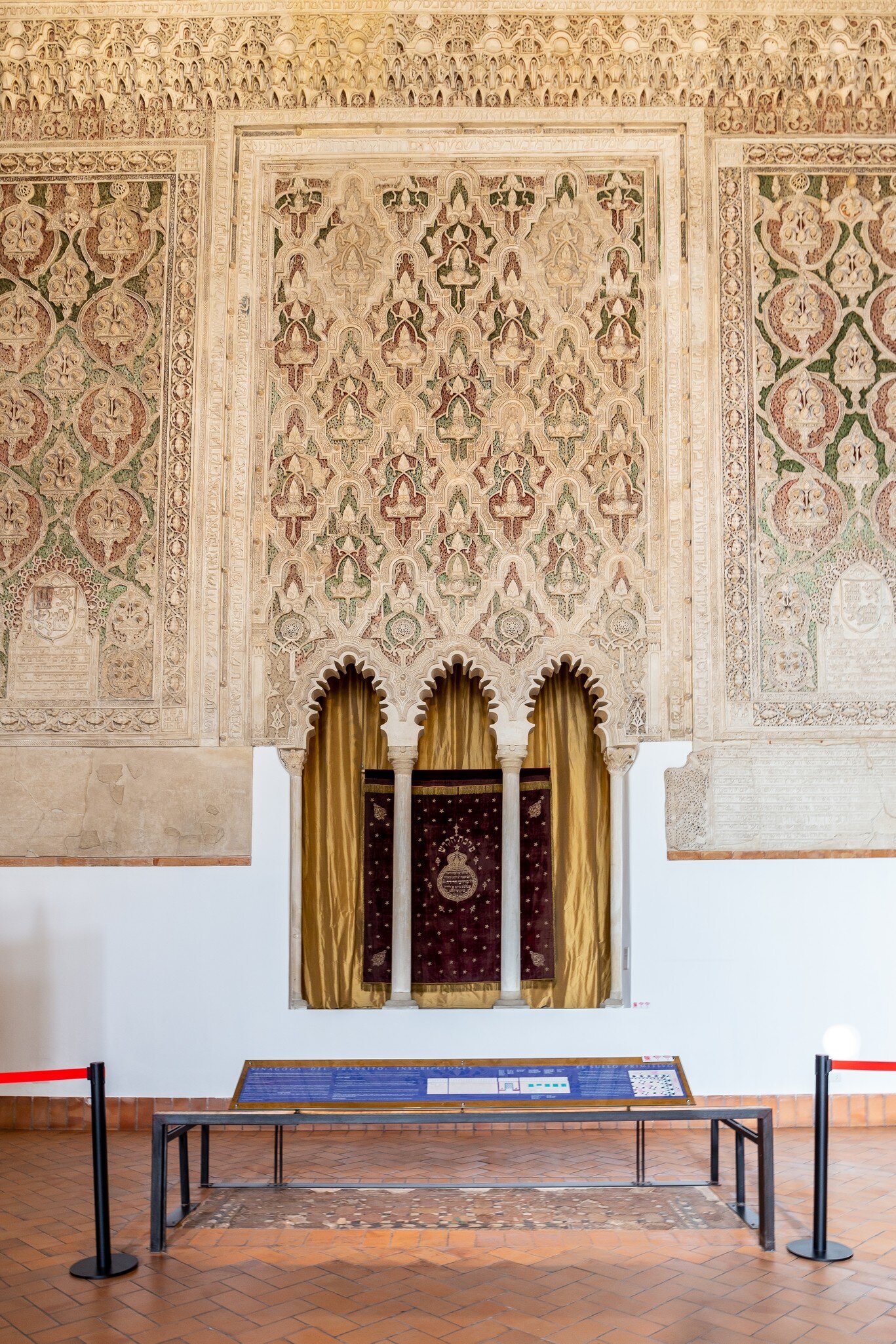 View inside the Sinagoga del Tránsito in Toledo, Spain.
