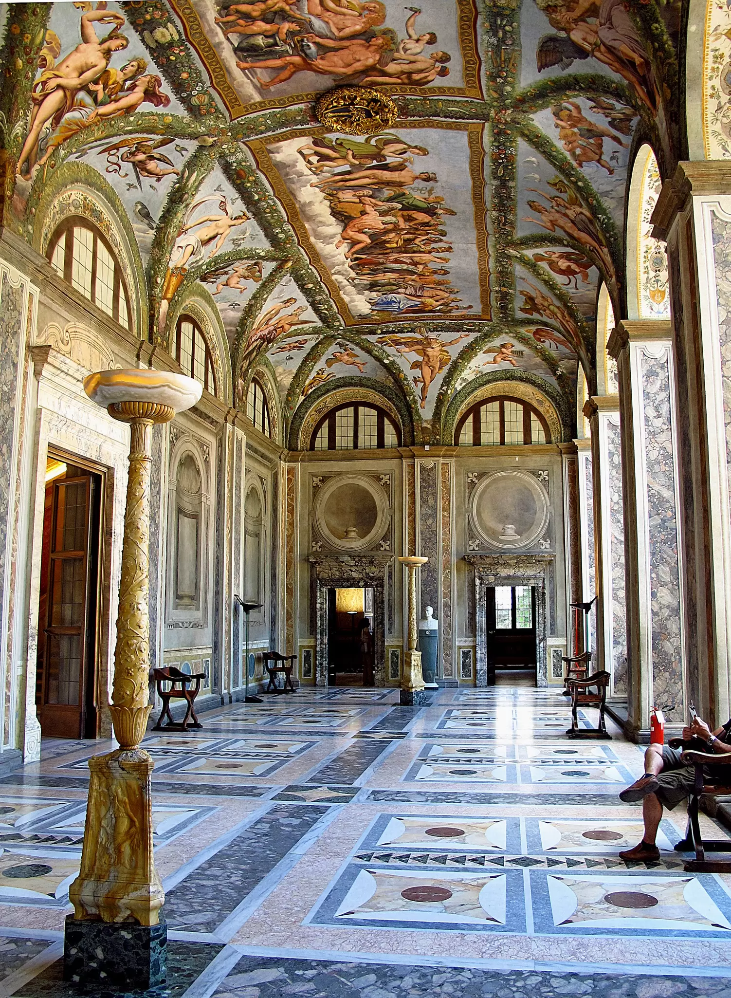 Interior of Villa Farnesina with Raphael's frescoes in Rome, Italy.