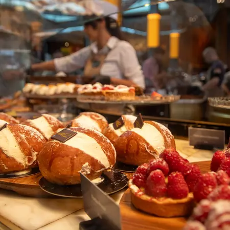 The bakery counter of the Starbucks Reserve Roastery in Milan.