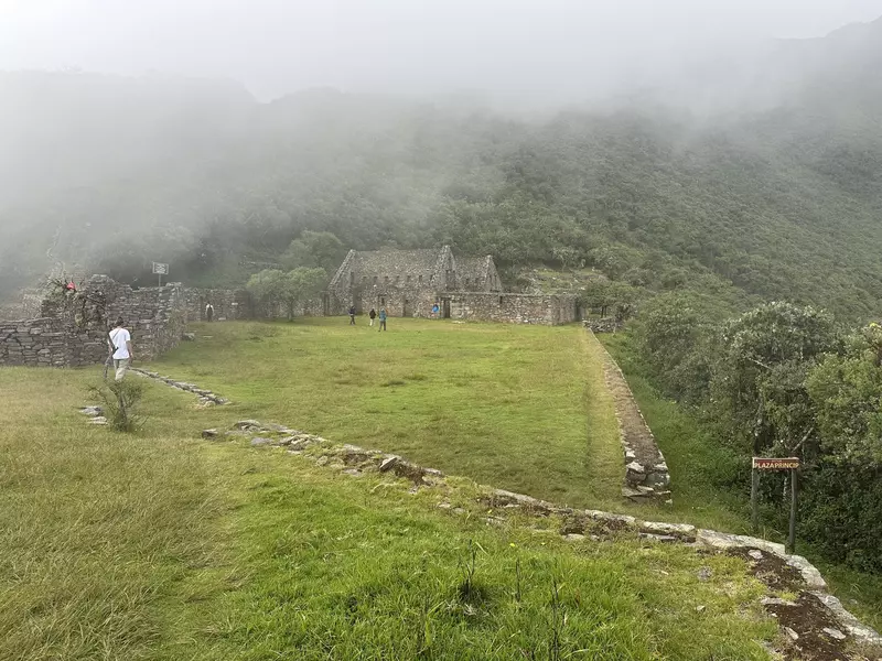 Wide view of stone architecture of Choquequirao in Peru