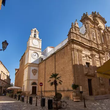 Sant'Agata Cathedral During A Bright Sunny Day in Gallipoli, Salento, Apulia, Italy