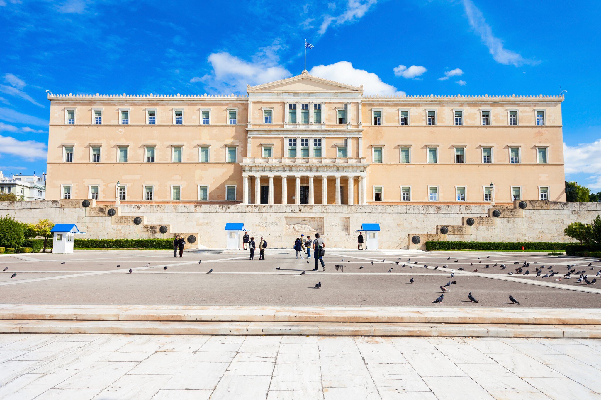 View of the Hellenic Parliament in Athens, Greece.