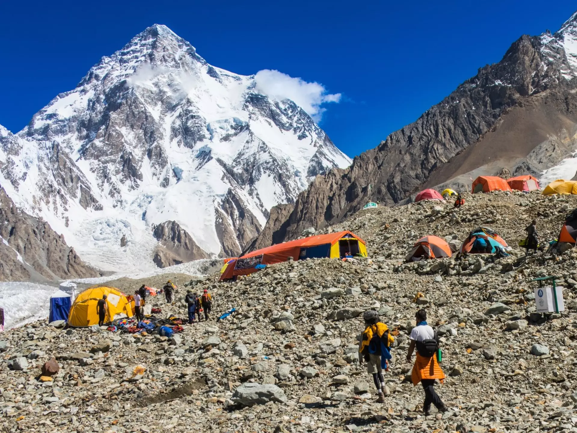Broad Peak base camp on the trek to K2. World Explorers/Shutterstock